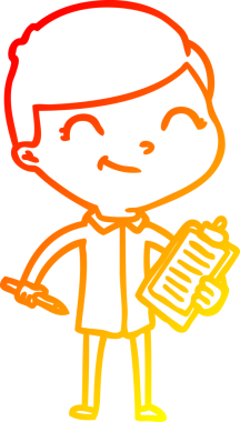 Bir insan tarafından çizilmiş gülümseyen çizgi film çocuğu çizimi.