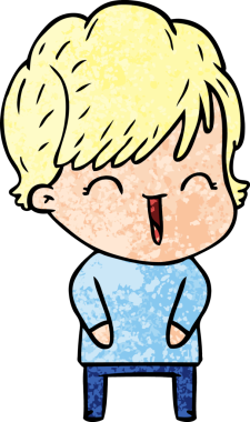 Bir insan tarafından çizilmiş gülen kadın çizgi filmi.