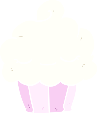 Bir insan tarafından çizilmiş düz renkli çizgi film keki.