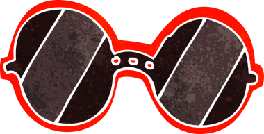 bir insan tarafından çizilmiş güneş gözlüğü.