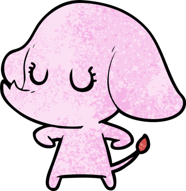 Bir insan tarafından çizilmiş şirin bir fil.