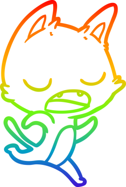 gökkuşağı gradyan çizimi bir insan tarafından çizilmiş konuşan kedi çizgi filmi