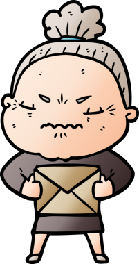 Çizgi film bir insan tarafından çizilmiş yaşlı bir kadın tarafından rahatsız edildi.