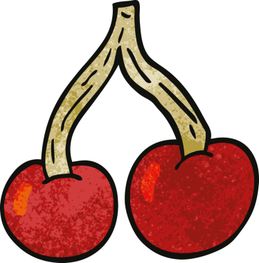 Bir insan tarafından çizilmiş karalama kirazları.