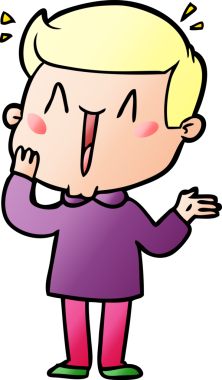 Bir insan tarafından çizilmiş heyecanlı bir çizgi film.