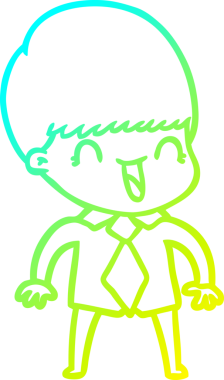 Bir insan tarafından çizilmiş mutlu çizgi film çocuğu çizimi.