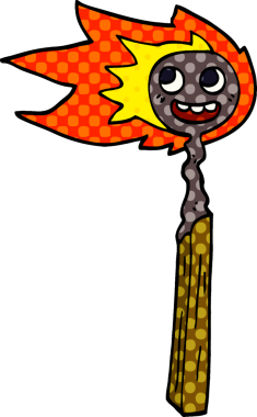 Bir insan tarafından çizilmiş karikatür yanmış kibrit.