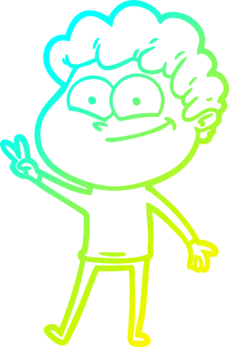 Bir insan tarafından çizilmiş mutlu bir adamın soğuk çizgi çizimi.