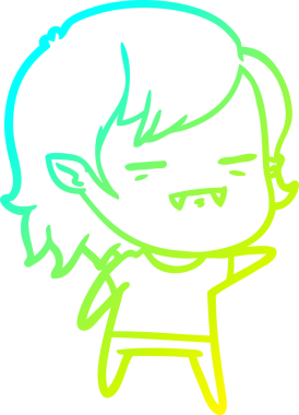 Bir insan tarafından çizilmiş ölümsüz vampir bir kızın çizdiği soğuk çizgi.