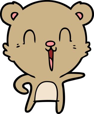 Bir insan tarafından çizilmiş mutlu çizgi film ayısı.