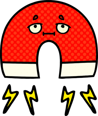 bir insan tarafından çizilmiş bir mıknatısın çizgi roman tarzı