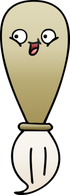 Bir insan tarafından çizilmiş bir boya fırçasının gölgeli karikatürü