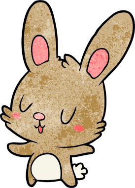 Bir insan tarafından çizilmiş şirin çizgi film tavşanı.