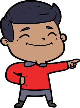 Bir insan tarafından çizilmiş mutlu çizgi film adamı.