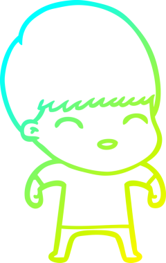 Bir insan tarafından çizilmiş mutlu çizgi film çocuğu çizimi.