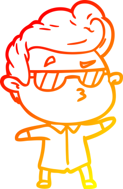 Bir insan tarafından çizilen karikatür karikatürünün sıcak çizgi çizimi.