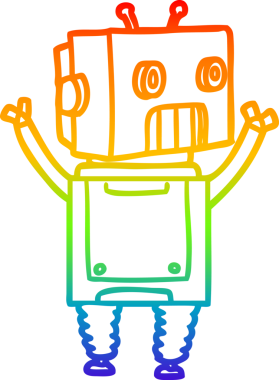 gökkuşağı gradyan çizgisi bir insan tarafından çizilmiş robot çizgi