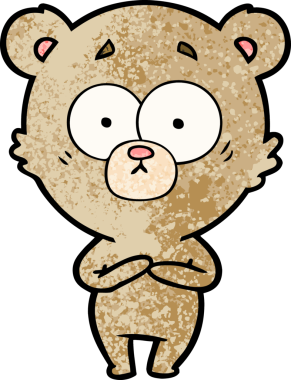 Bir insan tarafından çizilmiş sürpriz ayı karikatürü