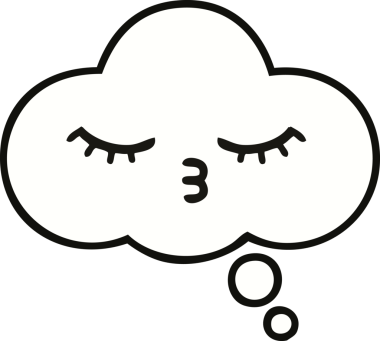 Bir insan tarafından çizilmiş güzel bir düşünce balonu karikatürü.