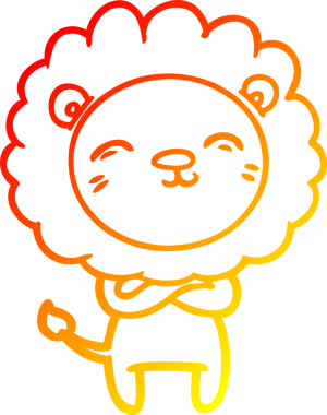 Bir insan tarafından çizilmiş karikatür aslanının sıcak çizgi çizimi