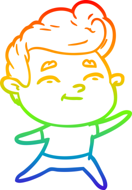 gökkuşağı gradyanı çizimi bir insan tarafından çizilmiş mutlu bir çizgi film adamı