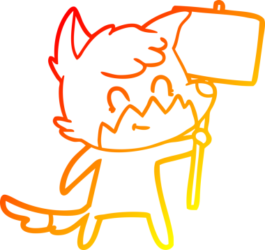 Bir insan tarafından çizilmiş, çizgi film dostu bir tilki çizimi.