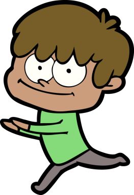 Bir insan tarafından çizilmiş mutlu çizgi film adamı.