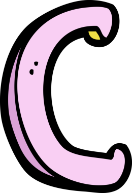 Bir insan tarafından çizilmiş C harfi.