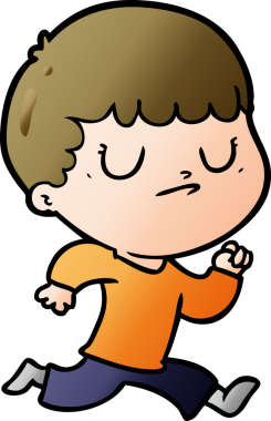 Bir insan tarafından çizilmiş huysuz çocuk çizgi filmi.