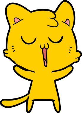 Bir insan tarafından çizilmiş çizgi film kedisi.