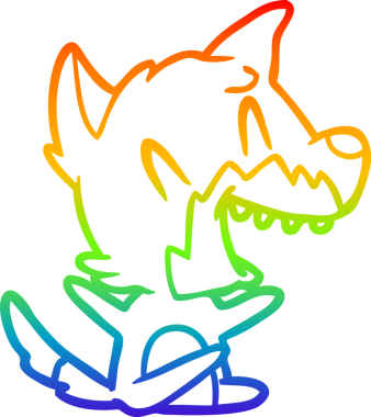 Bir insan tarafından çizilmiş gülen tilki çizgi filmi.