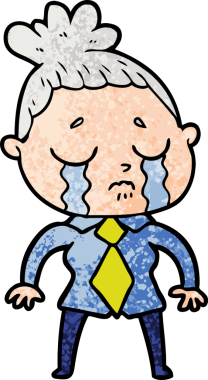 Bir insan tarafından çizilmiş ağlayan kadın çizgi filmi.