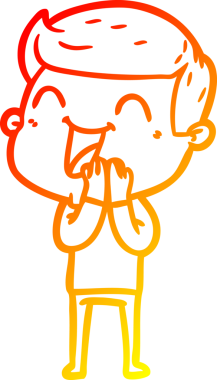 Bir insan tarafından çizilmiş gülen çizgi film karakterinin sıcak çizgi çizimi