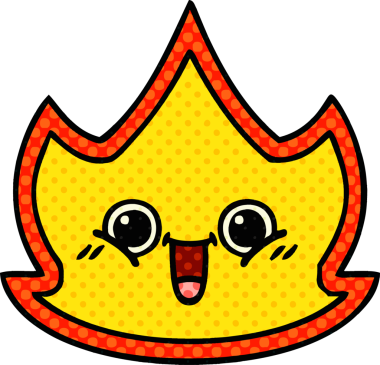 Bir insan tarafından çizilmiş çizgi roman tarzı bir ateş.