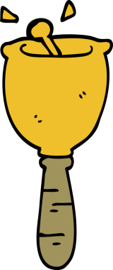 Bir insan tarafından çizilmiş karalama zili.