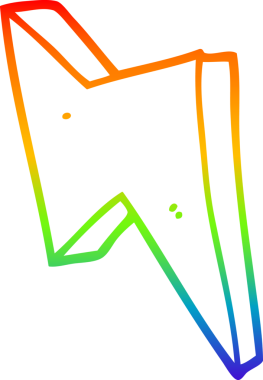 gökkuşağı gradyan çizgisi bir insan tarafından çizilmiş bir karikatür yıldırımı