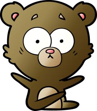 Bir insan tarafından çizilmiş sürpriz ayı karikatürü