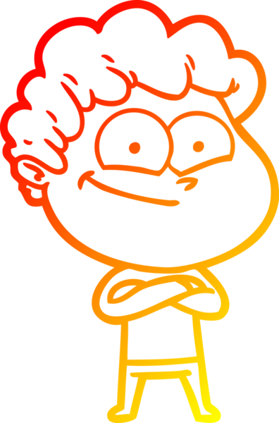 Bir insan tarafından çizilmiş mutlu bir adamın çizgi çizimi.