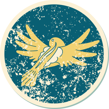 Bir insan tarafından çizilmiş uçan bir kuşun sembolik dövmesi.