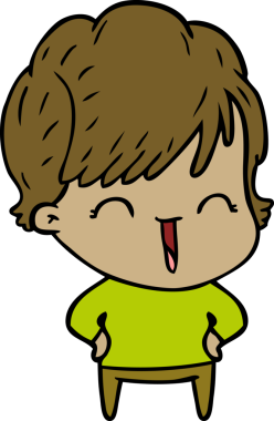 Bir insan tarafından çizilmiş gülen kadın çizgi filmi.