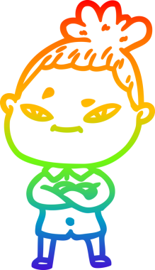 gökkuşağı gradyan çizimi bir insan tarafından çizilmiş bir karikatür kadın