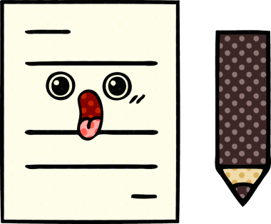 bir insan tarafından çizilmiş bir test kağıdının çizgi roman tarzı karikatürü