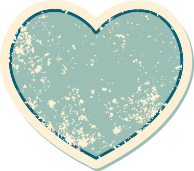 Bir insan tarafından çizilmiş bir kalbin sembolik dövmesi.