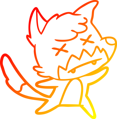 Bir insan tarafından çizilen ölü tilkinin sıcak çizgi çizimi