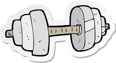 Bir insan tarafından çizilmiş bir dambıl çıkartması.