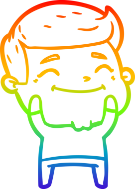 gökkuşağı gradyanı çizimi bir insan tarafından çizilmiş mutlu bir çizgi film adamı