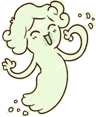 Bir insan tarafından çizilen yüzen hayalet tebeşiri