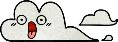 Bir insan tarafından çizilmiş beyaz bulutun retro grunge dokusu