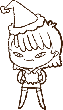 Bir insan tarafından çizilen Noel Kadını Kömür Çizimi