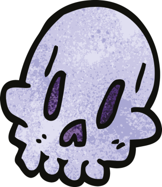 Bir insan tarafından çizilmiş garip kafatası.